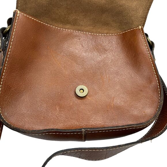 Patricia Nash Brown Tooled Leather Flap Front Western Saddle Crossbody Bag Purse - Picture 3 of 13